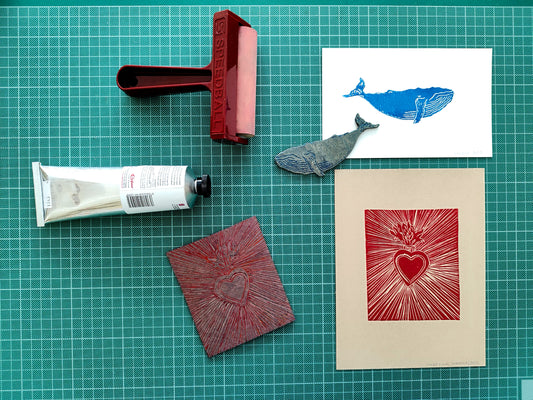 Linocut printmaking